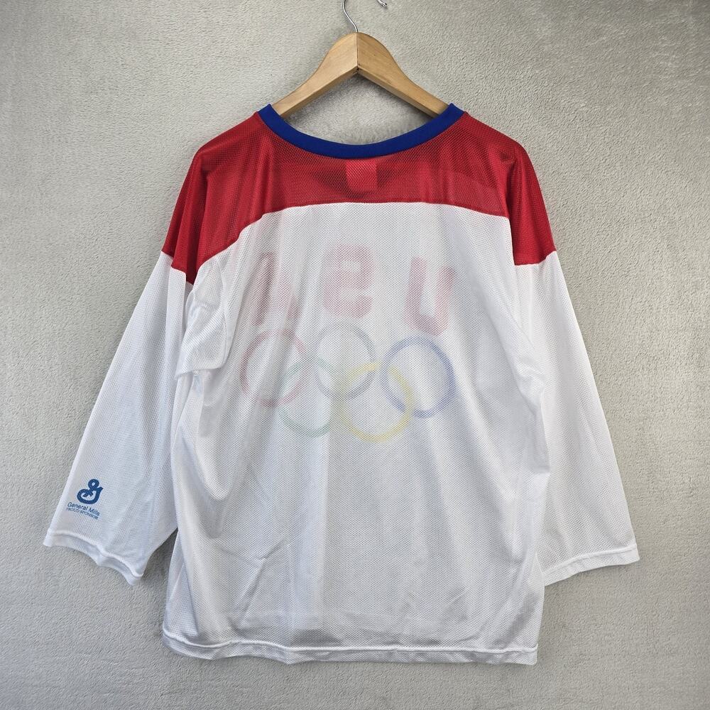 Vintage USA Olympics Hockey Jersey Adult Medium 90s General Mills Made In USA - Picture 6 of 8
